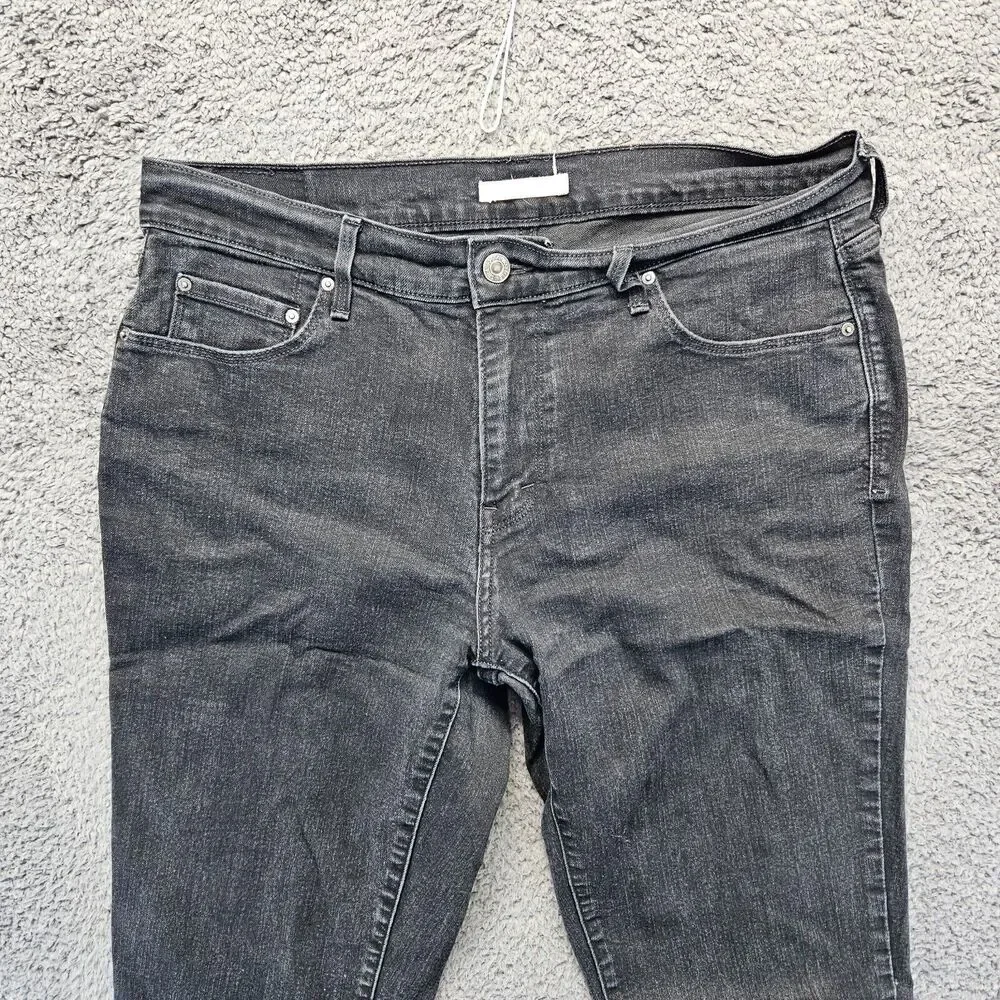 Levis 505 Jeans Women Size 31 Black Denim Straight Leg Mid Rise‎